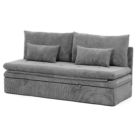 ASB-4740 GREY2 Rozkládací pohovka, 2místná, úložný prostor, potah manšestrová světle šedá látka